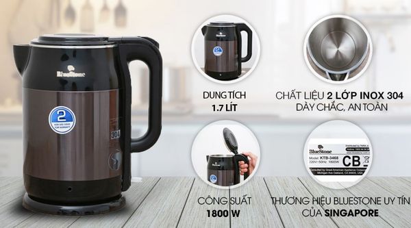 Ấm đun siêu tốc BlueStone 1.7 lít KTB 3468