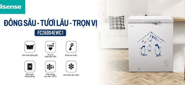 Tủ đông Hisense 202 lít FC260D4EWC1