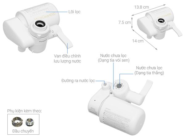 Máy lọc nước tại vòi Panasonic TK-CJ300-WVN