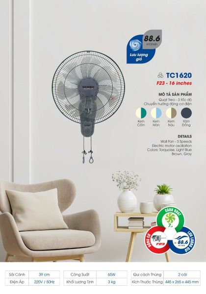 Quạt treo Senko TC1620