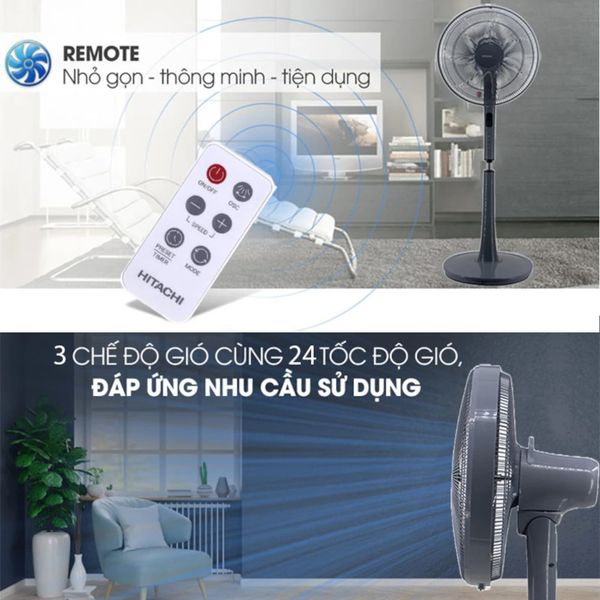 Quạt đứng 7 cánh Hitachi LF-D6RCGM