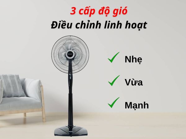 Quạt đứng Sharp 3 cánh PJ-S40RV-DG 50W