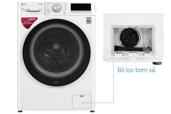 Máy giặt LG Inverter 9 kg FV1409S4W (lồng ngang)