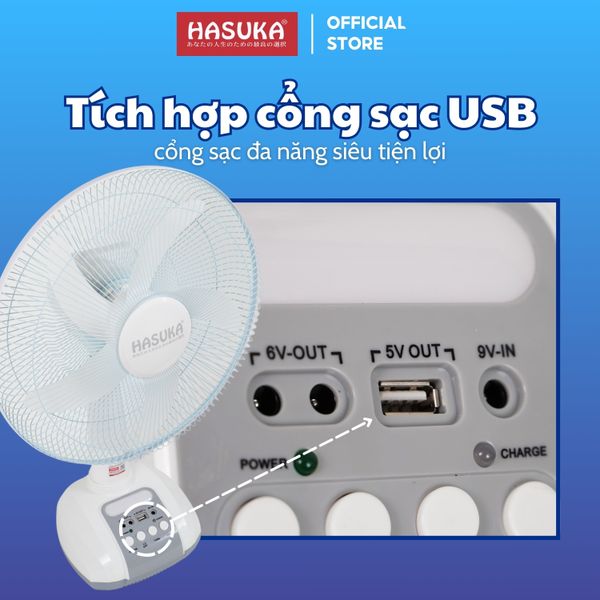 Quạt sạc Hasuka HSK-385