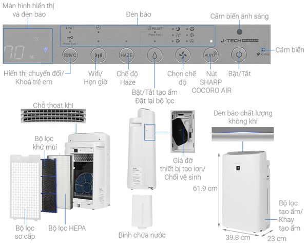 Máy lọc không khí Sharp A10V-W