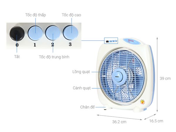 Quạt hộp Senko 3 cánh BD1012 40W