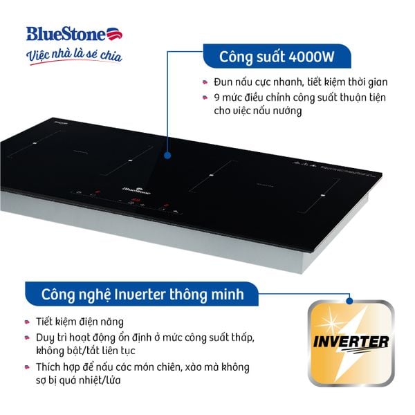 Bếp từ đôi Bluestone ICB-6821