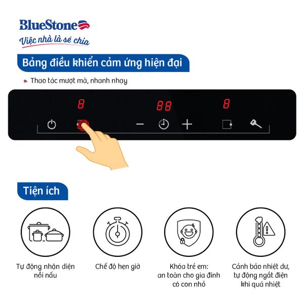 Bếp từ đôi Bluestone ICB-6821