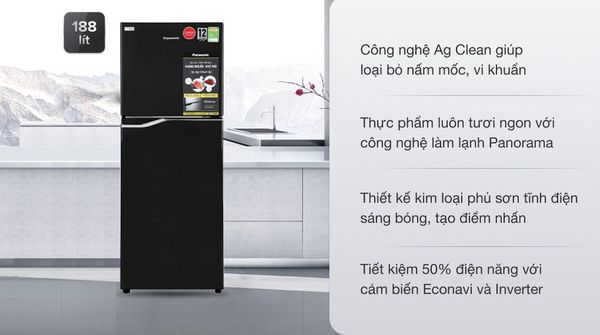 Tủ Lạnh Panasonic Inverter 188 Lít NR-BA229PKVN