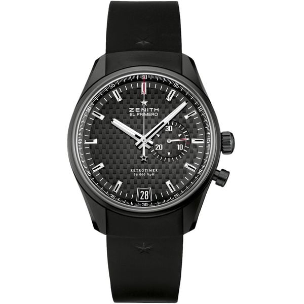 Zenith Mens Chronograph Rubber Black 42mm