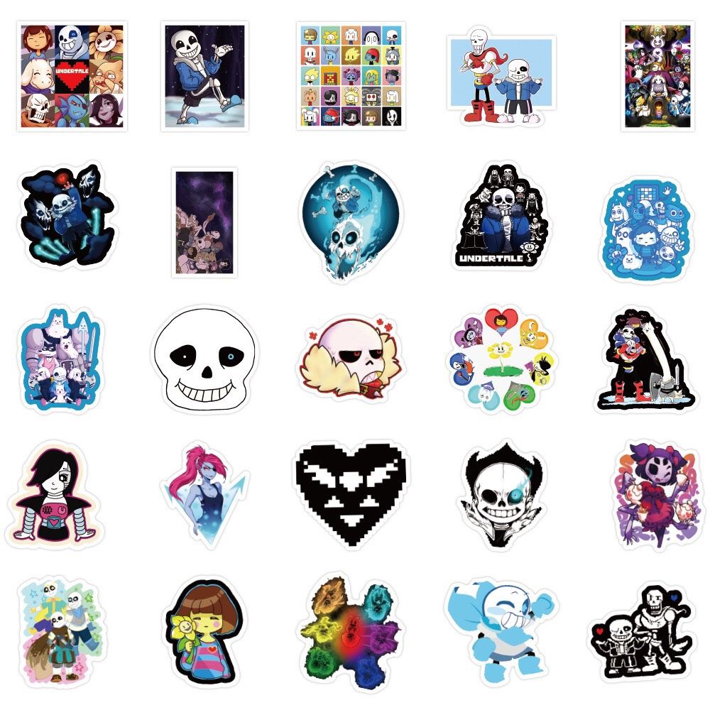  BỘ 50 TEM DÁN HÌNH UNDERTALE (STICKER) 