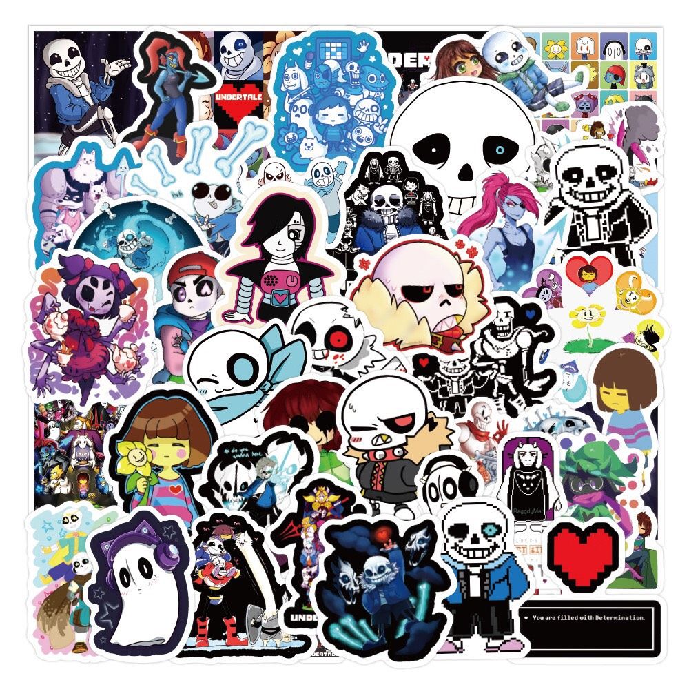  BỘ 50 TEM DÁN HÌNH UNDERTALE (STICKER) 