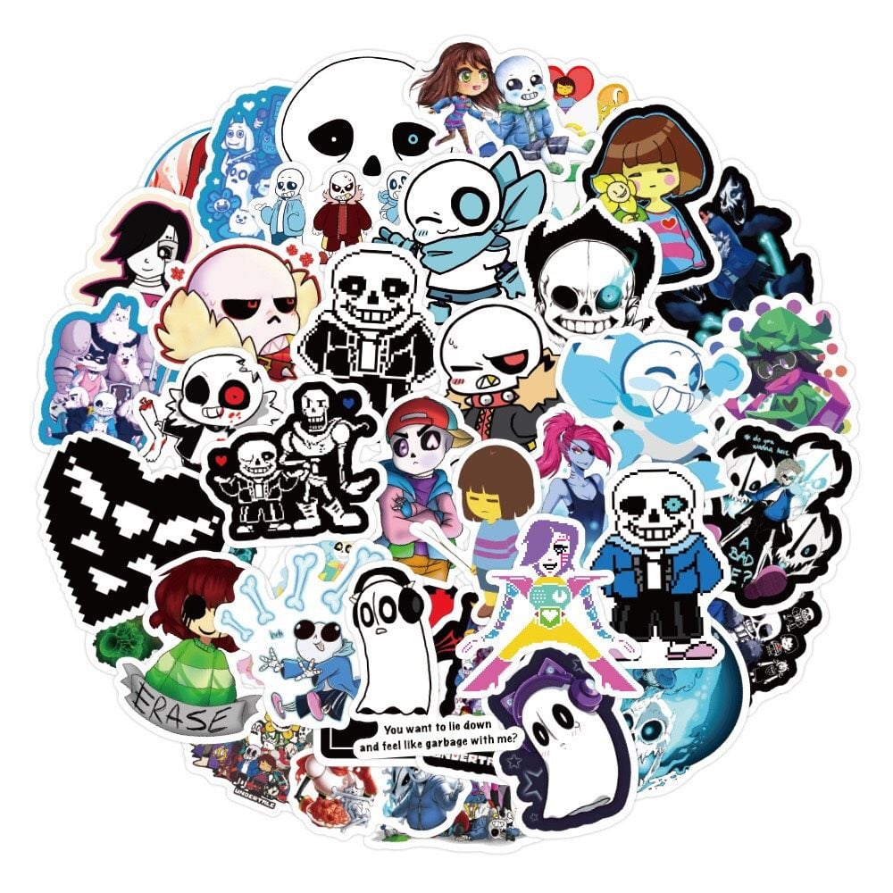  BỘ 50 TEM DÁN HÌNH UNDERTALE (STICKER) 