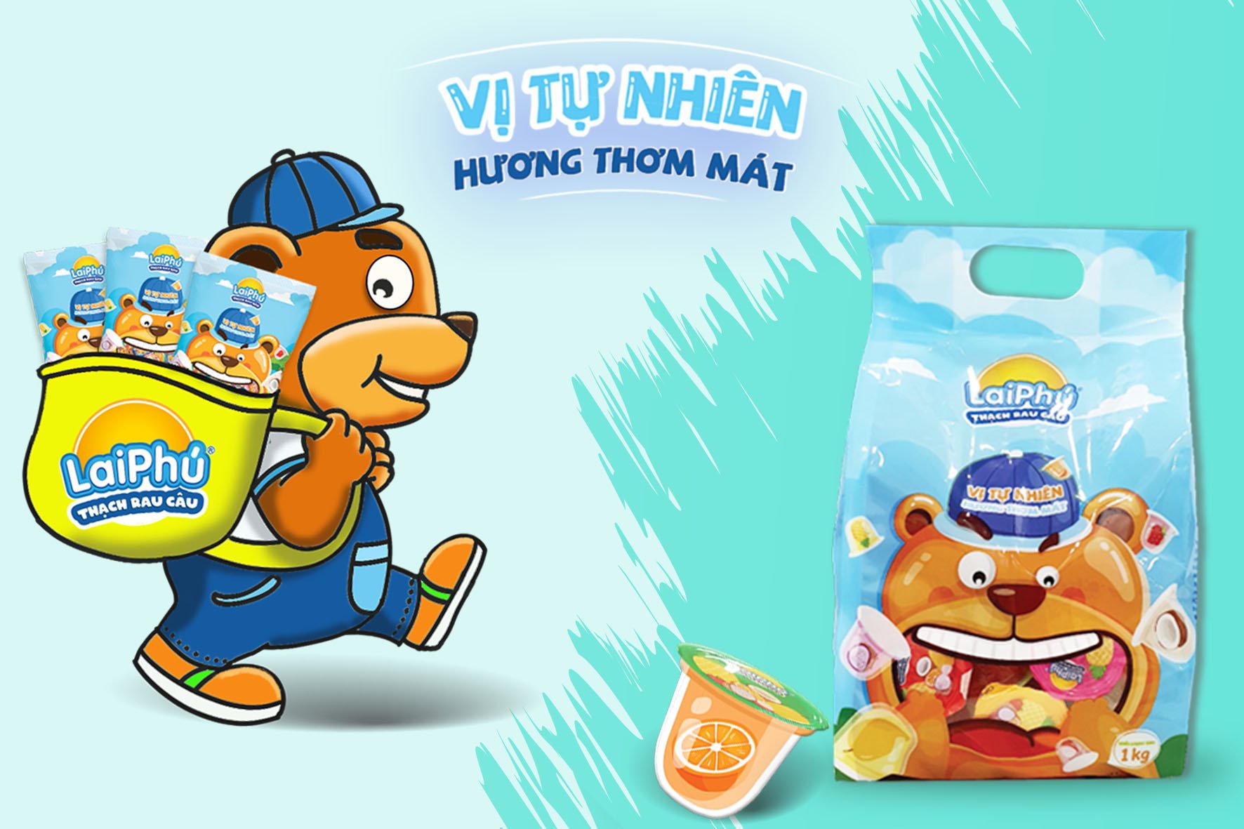 Thạch Rau Câu Lai Phú Vị Trái Cây 500G