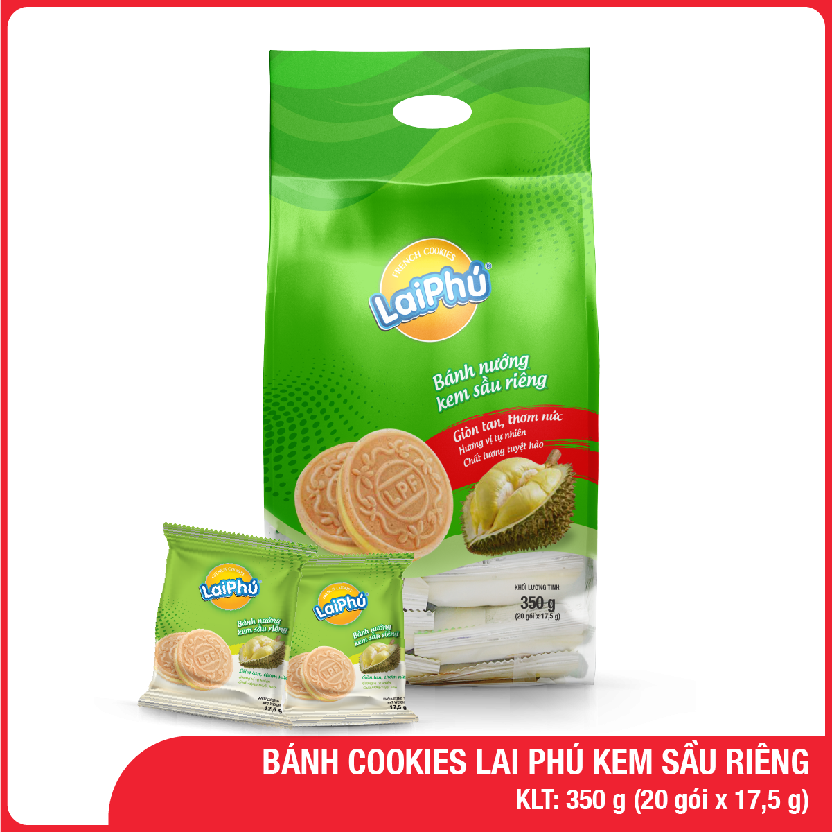 Bánh Cookies Lai Phú Kem Sầu Riêng 350G