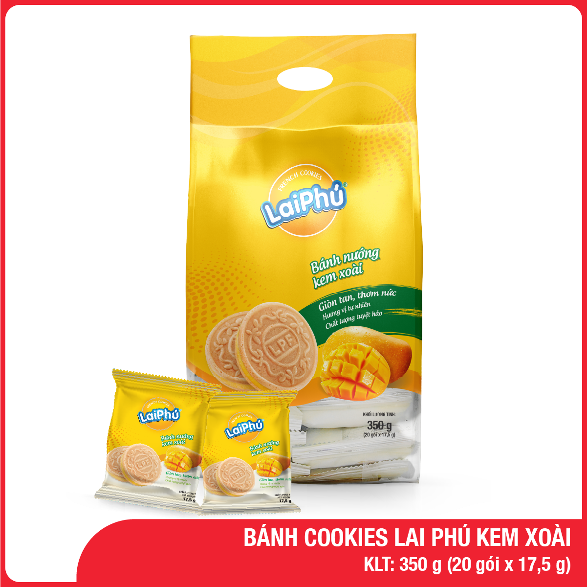 Bánh Cookies Lai Phú Kem Xoài 350G