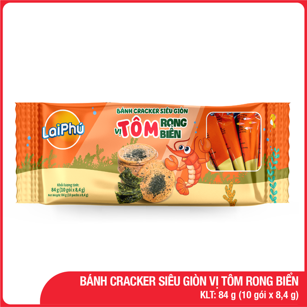 Bánh Cracker Siêu Giòn Vị Tôm Rong Biển 84G