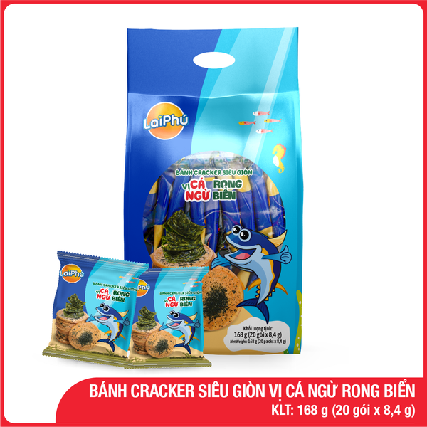 Bánh Cracker Siêu Giòn Vị Cá Ngừ Rong Biển 168G