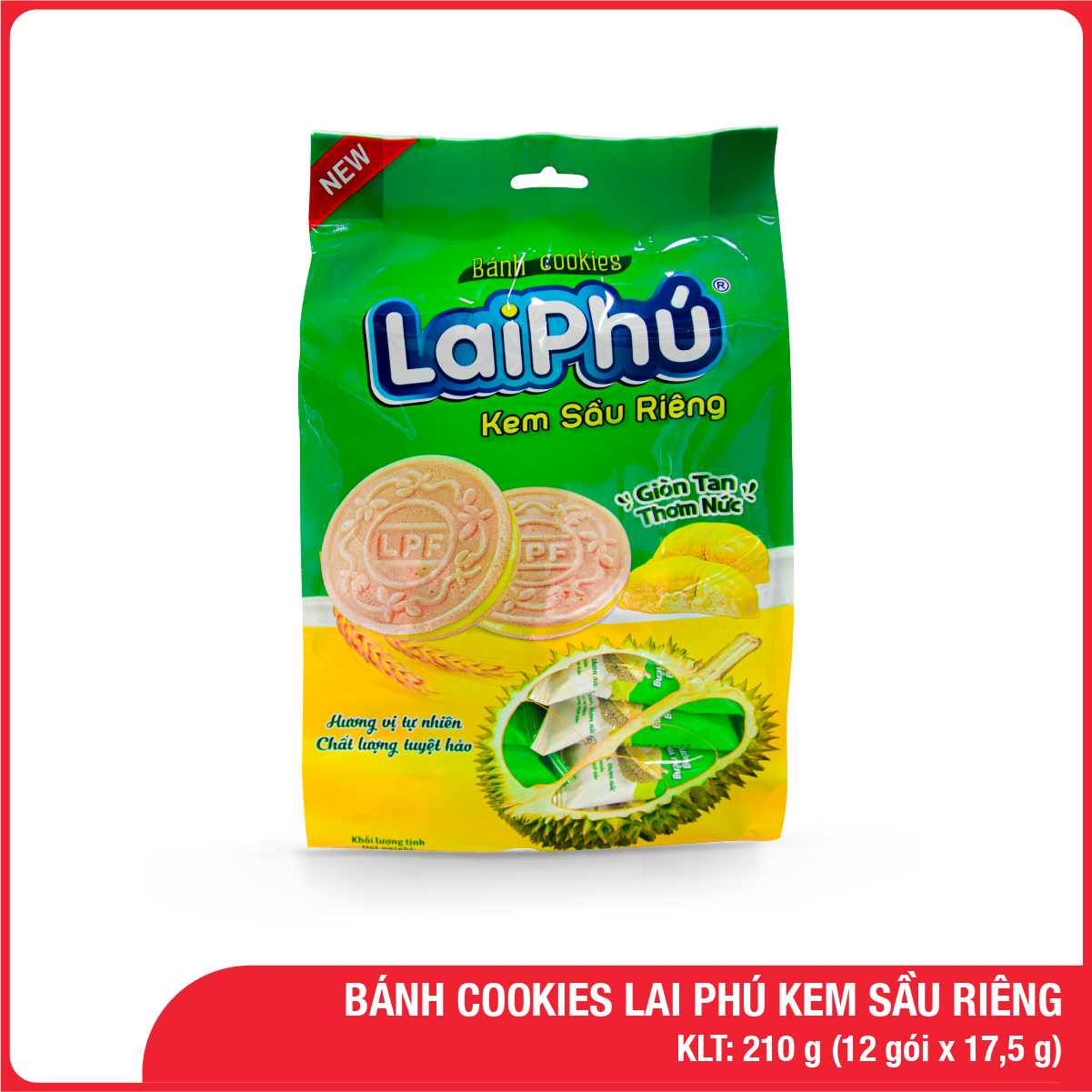 Bánh Cookies Lai Phú Kem Sầu Riêng 210G
