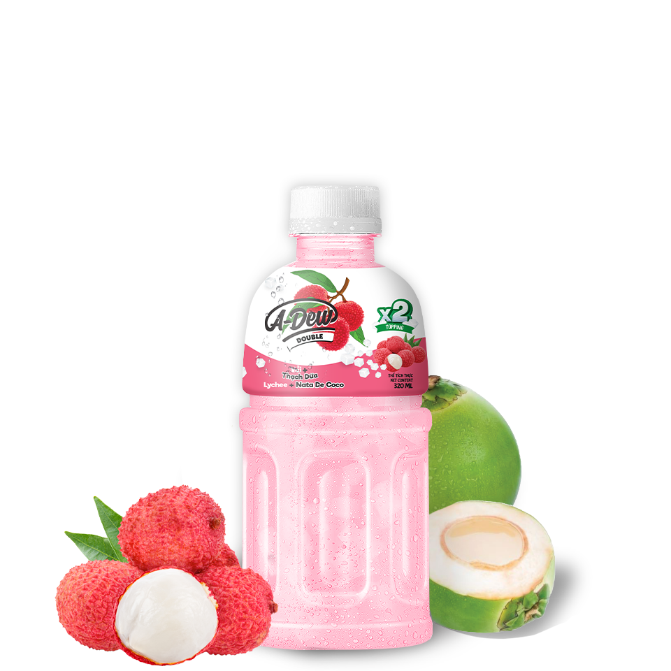 Nước Vải Thạch Dừa A-Dew Double Chai 320ml