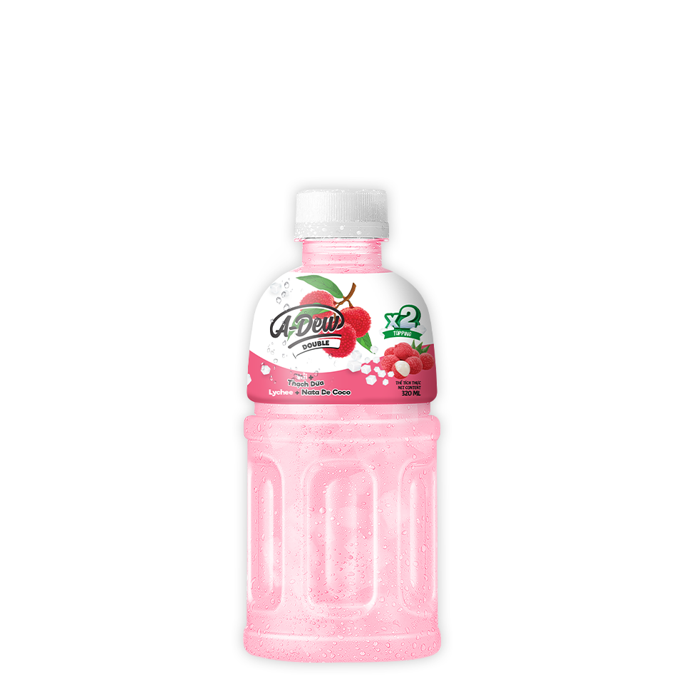 320ml A-Dew Double Lychee Juice Drink With Nata De Coco