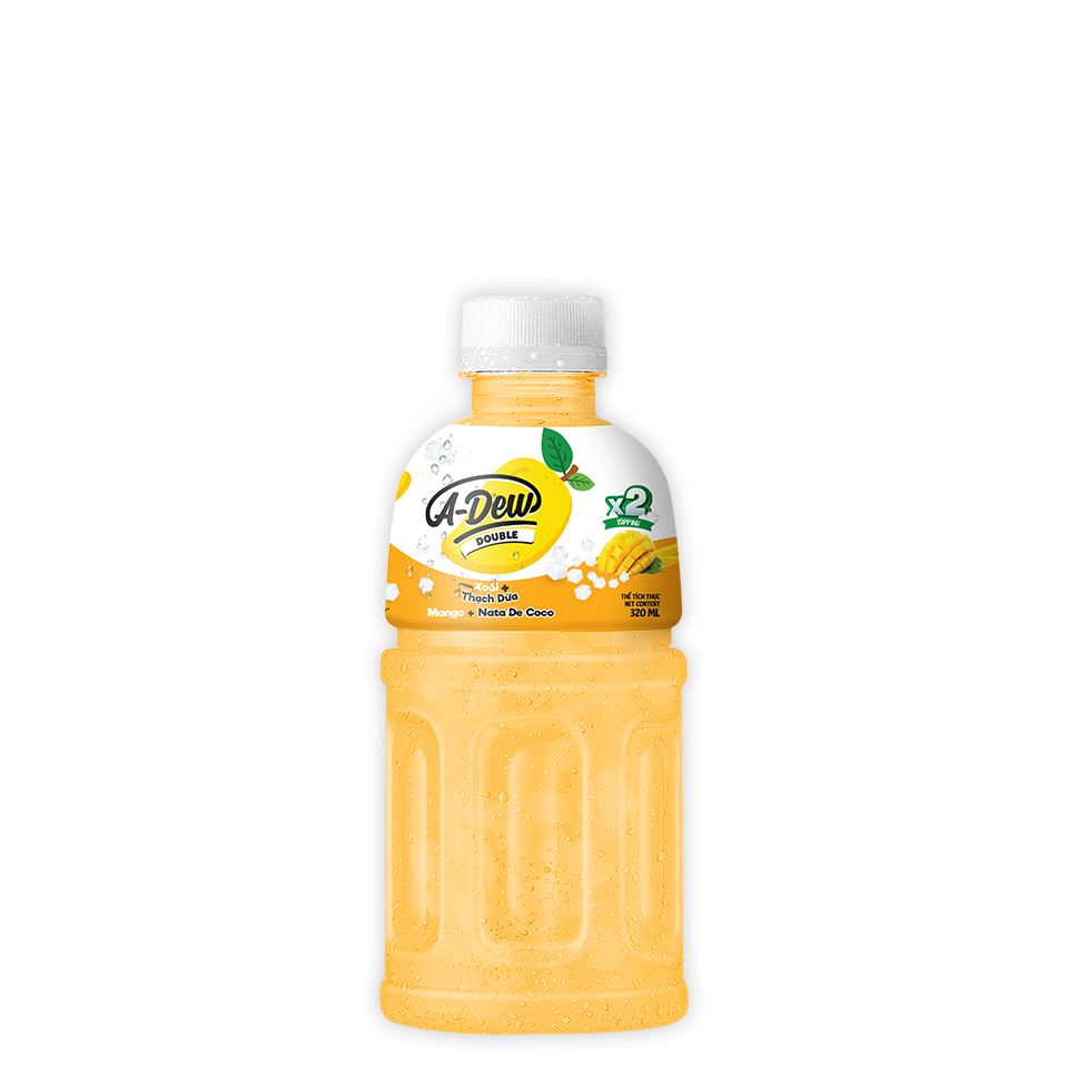 320ml A-Dew Double Mango Juice Drink With Nata De Coco