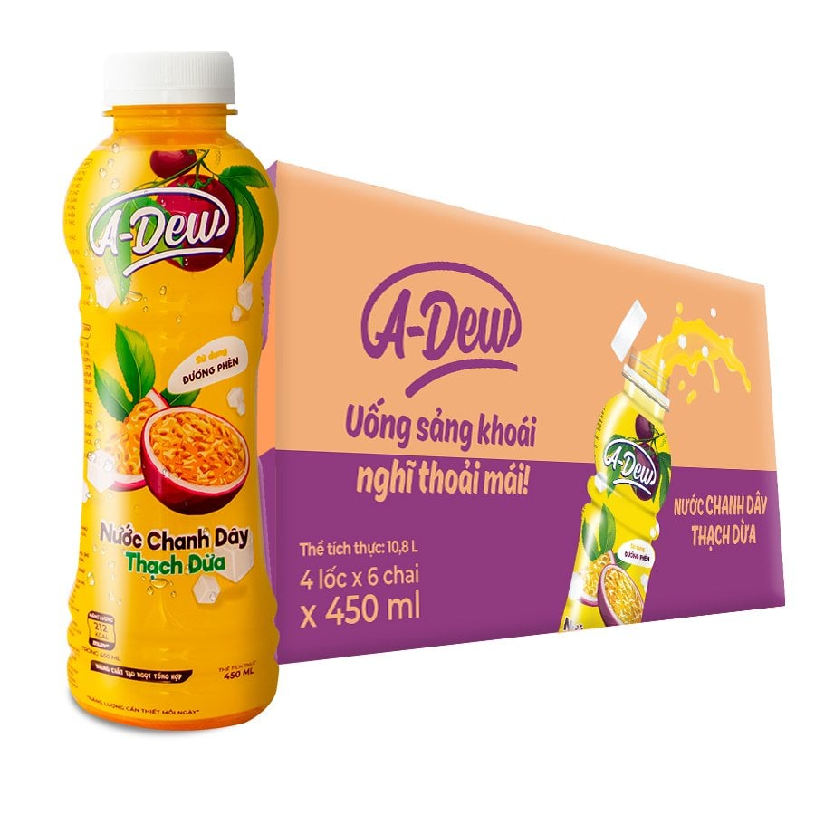 Nước Chanh Dây Thạch Dừa A-dew 450ml