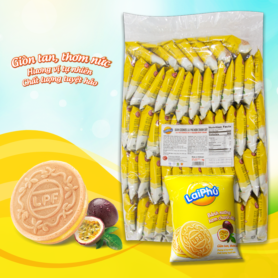 Bánh Cookies Lai Phú Kem Chanh Dây 1015g