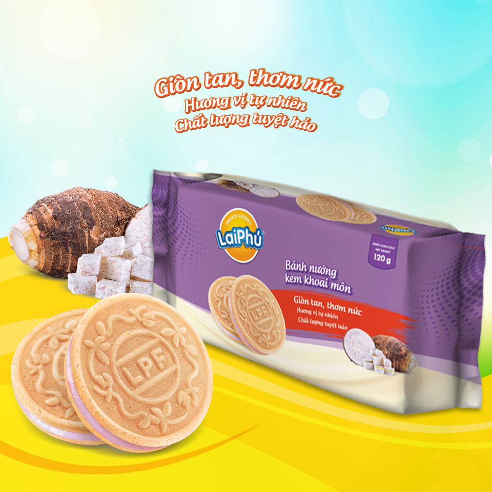 Bánh Cookies Lai Phú Kem Khoai Môn 120G