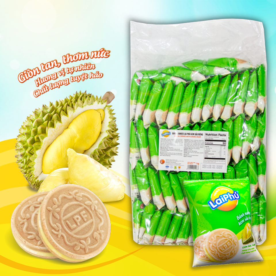 Bánh Cookies Lai Phú Kem Sầu Riêng 1015g