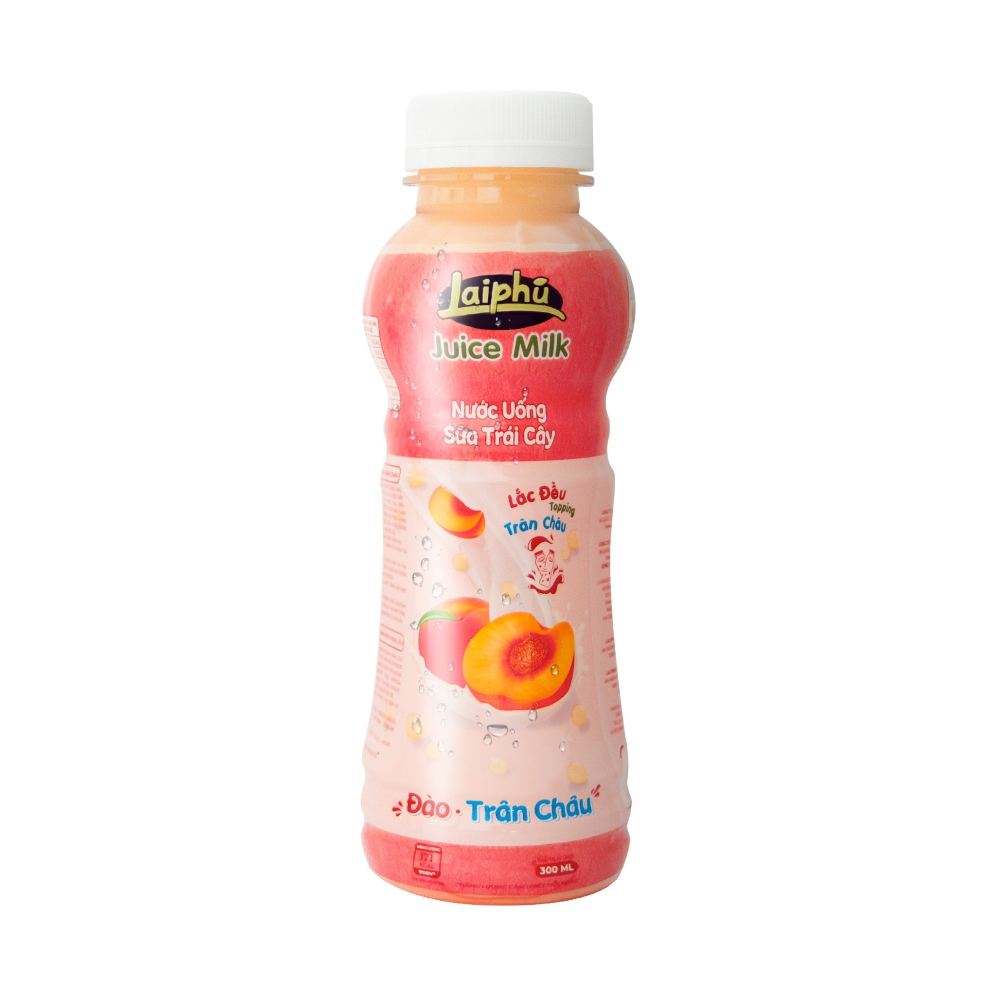 Lai Phu Peach Juice Milk Drink With Pearl Jelly 300ml