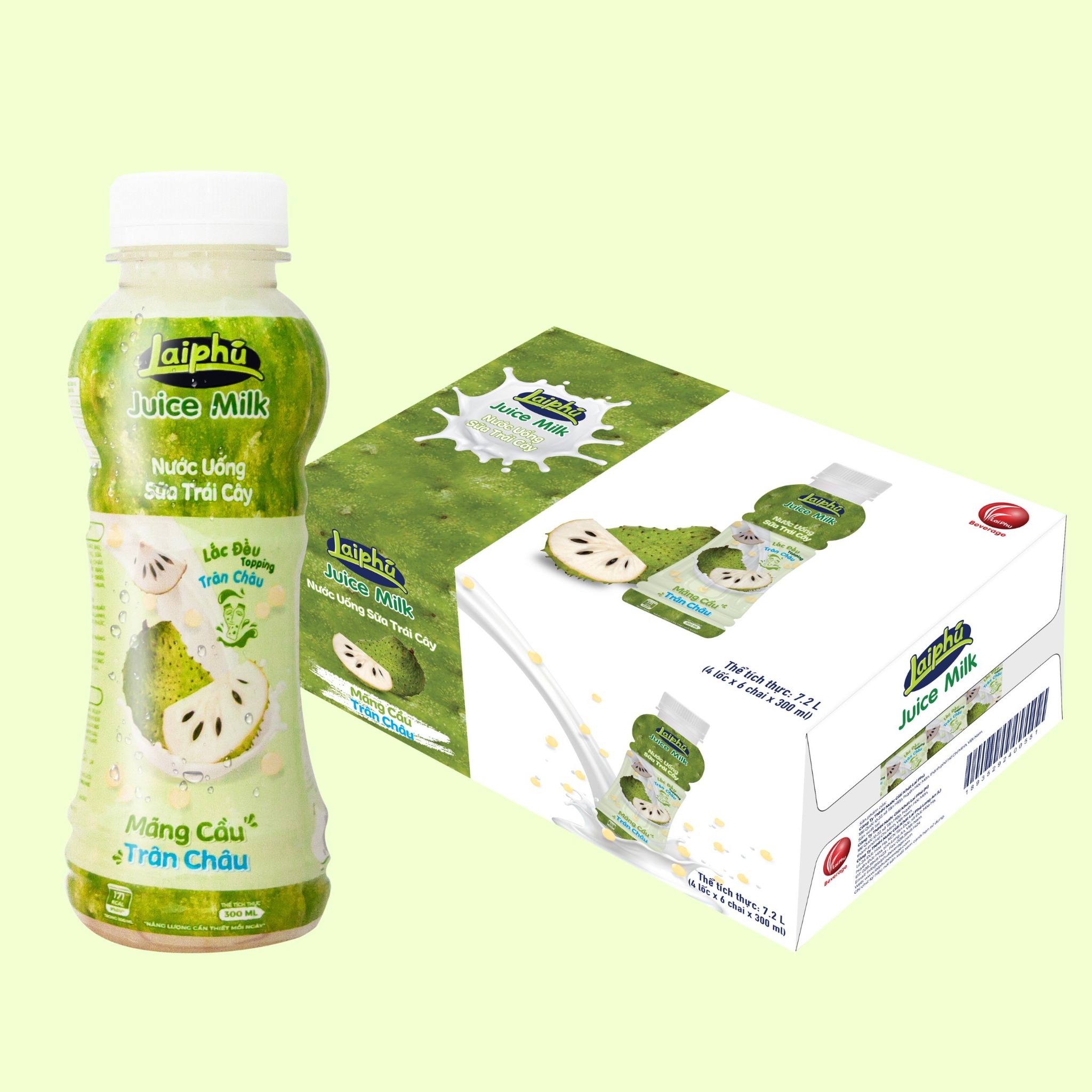 Nước Uống Sữa Trái Cây Mãng Cầu Trân Châu Lai Phú 300ml