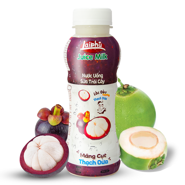 300ml Lai Phu Mangosteen Juice Milk Drink With Nata De Coco