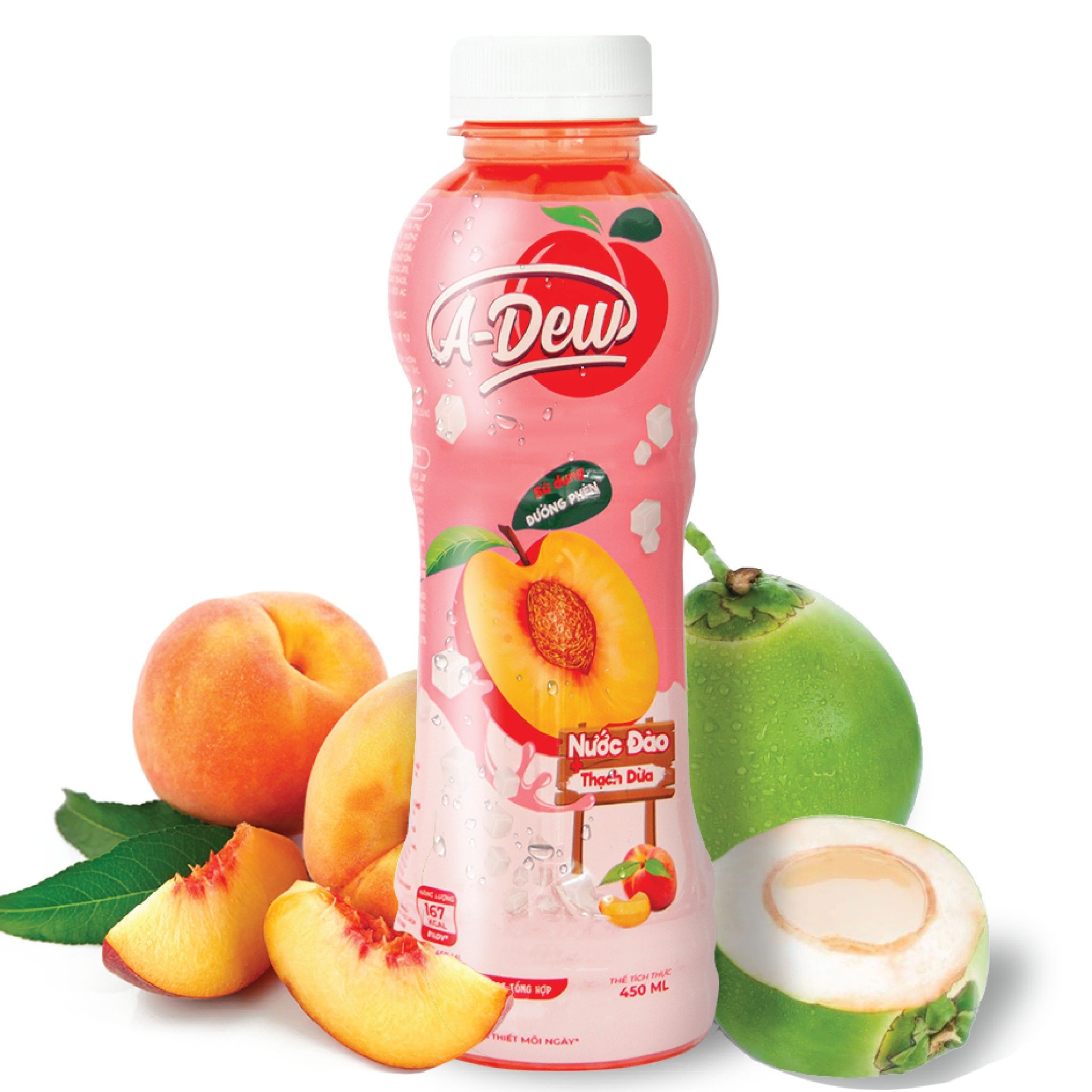 Nước Đào Thạch Dừa A-Dew 450ml