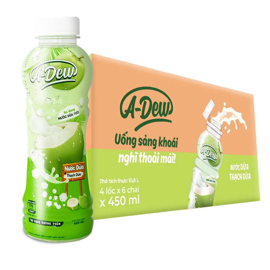 450ml A-Dew Coconut Water With Nata De Coco