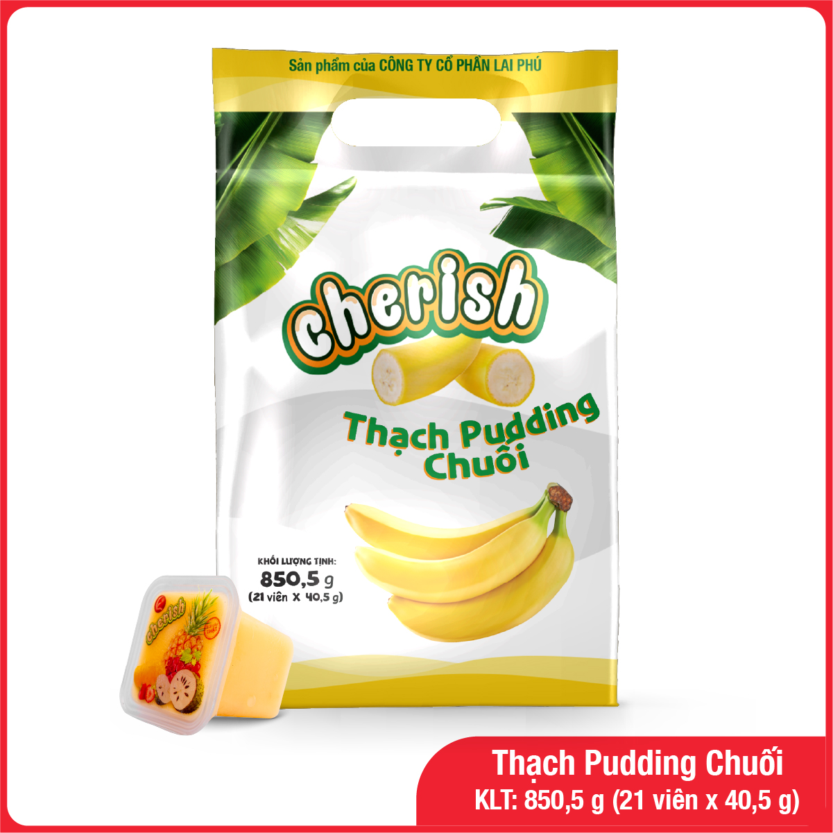 Thạch Pudding Cherish Vị Chuối 850,5G