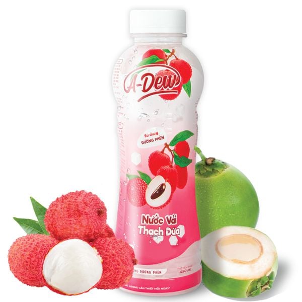 450ml A-Dew Lychee Juice Drink With Nata de Coco