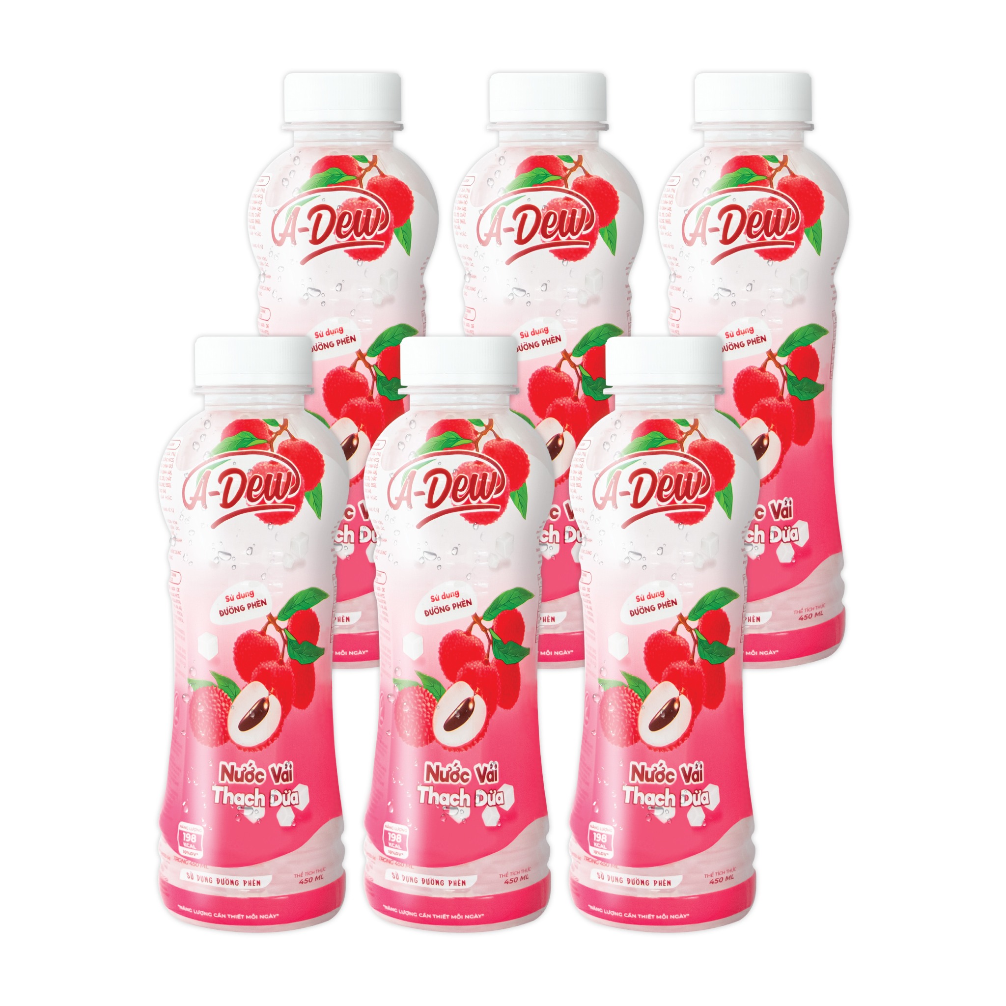 Nước Vải Thạch Dừa A-Dew Chai 450ml