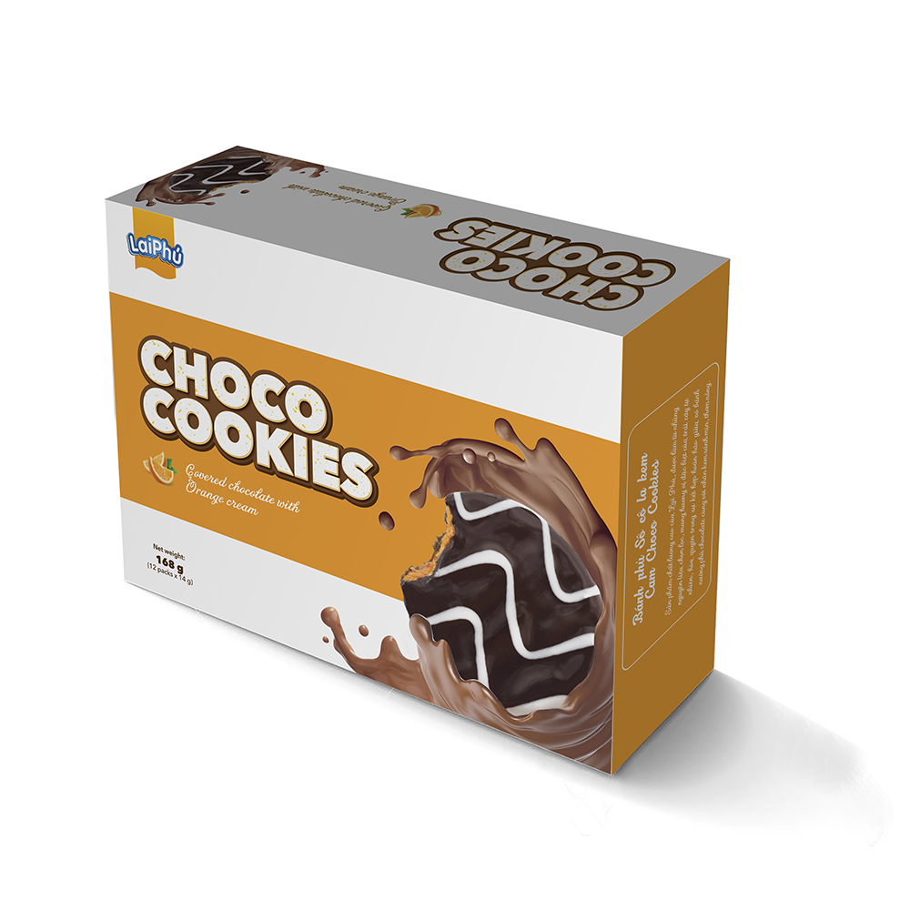 168G Choco Cookies Covered Chocolate With Orange Cream