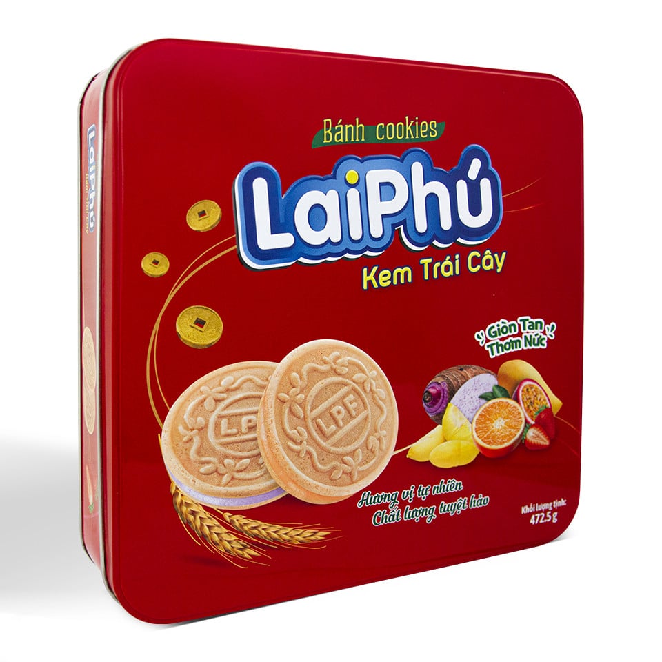 Bánh Cookies Lai Phú Vị Tổng Hợp (Hộp Thiếc) 472G