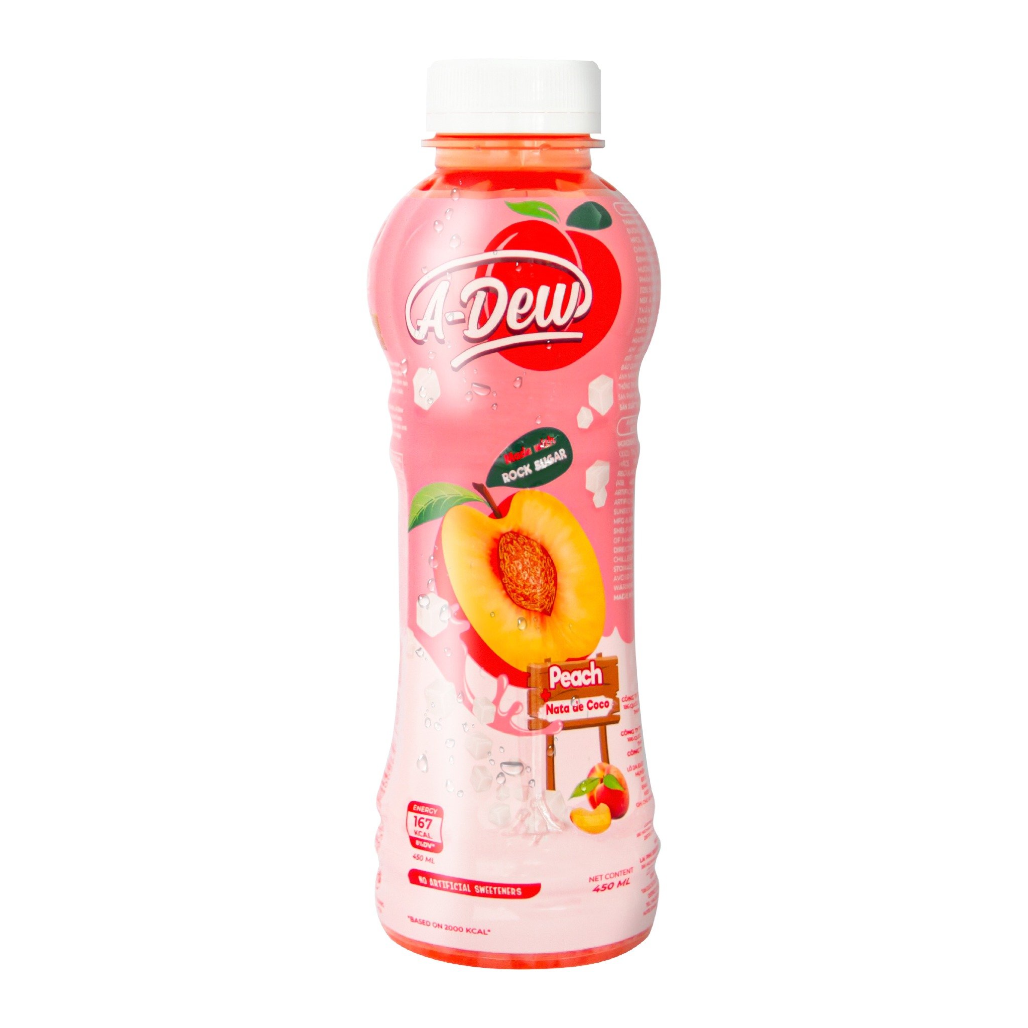 450ml A-Dew Peach Juice Drink With Nata De Coco