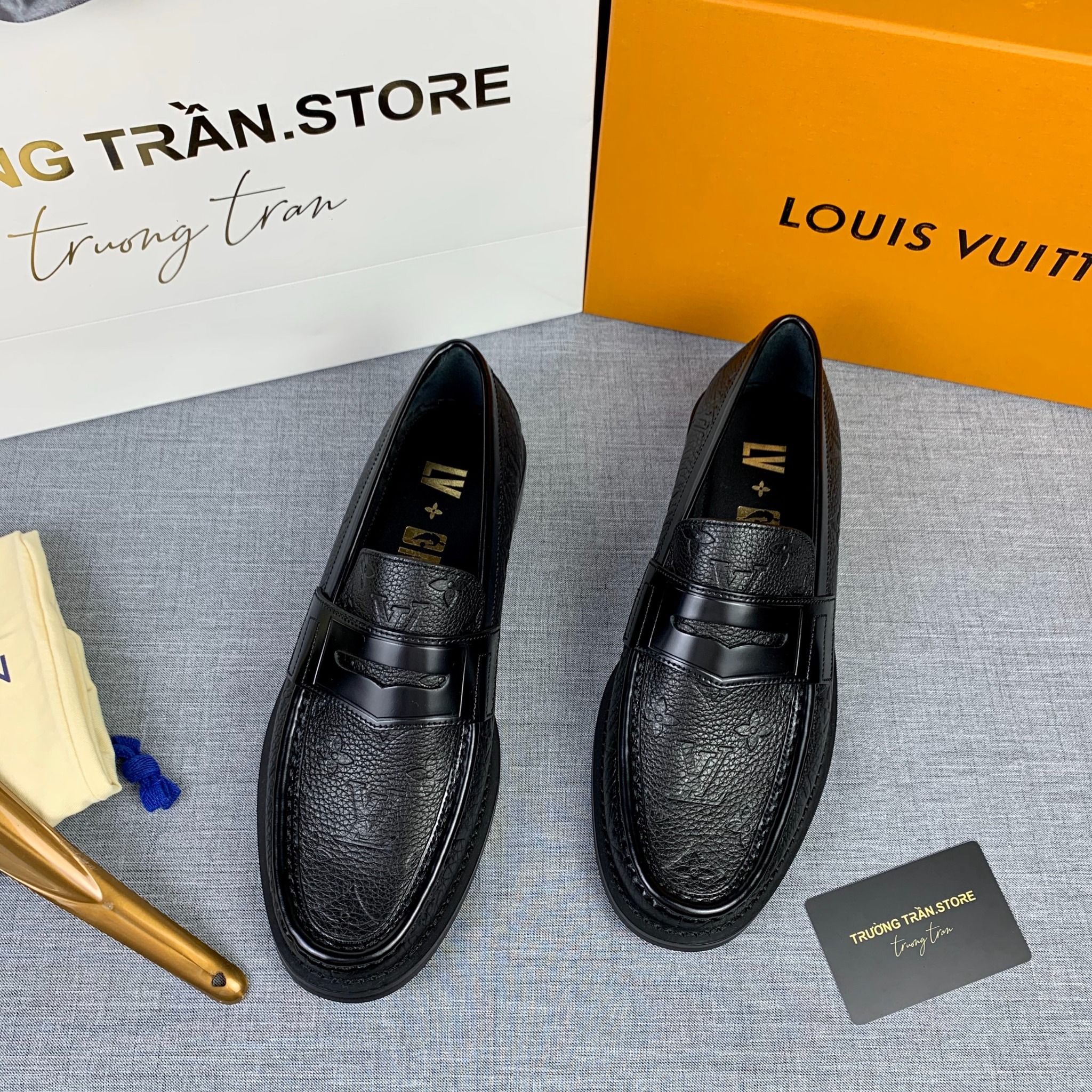 Giày Tây Moca Mọi Shoes LV Louis Vuitton CarLo Replica VIP 611 #17 Giày Tây Moca Mọi Shoes LV Louis Vuitton CarLo Replica VIP 611