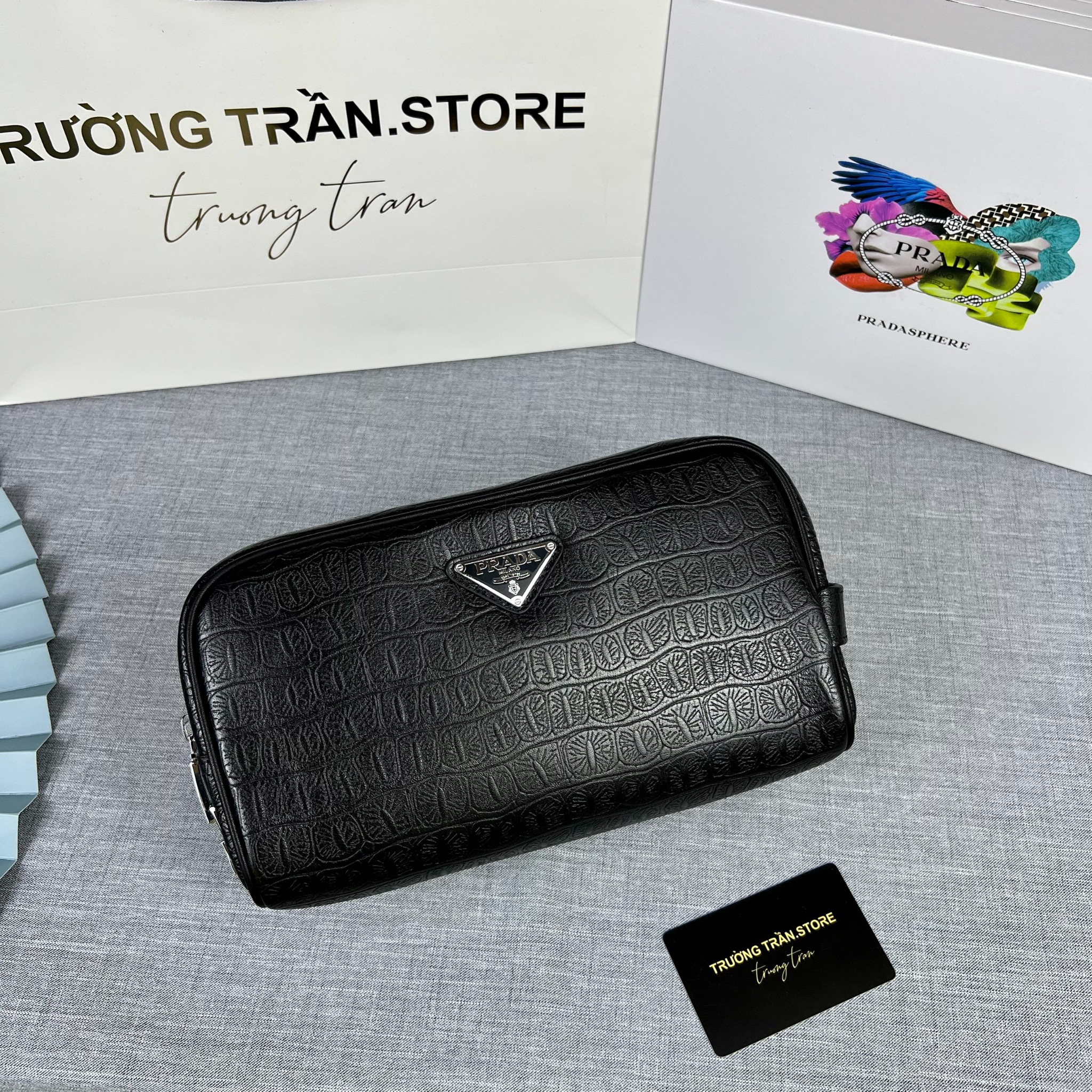 Clutch - Ví Khóa Số Prada - Nam - CLTT235