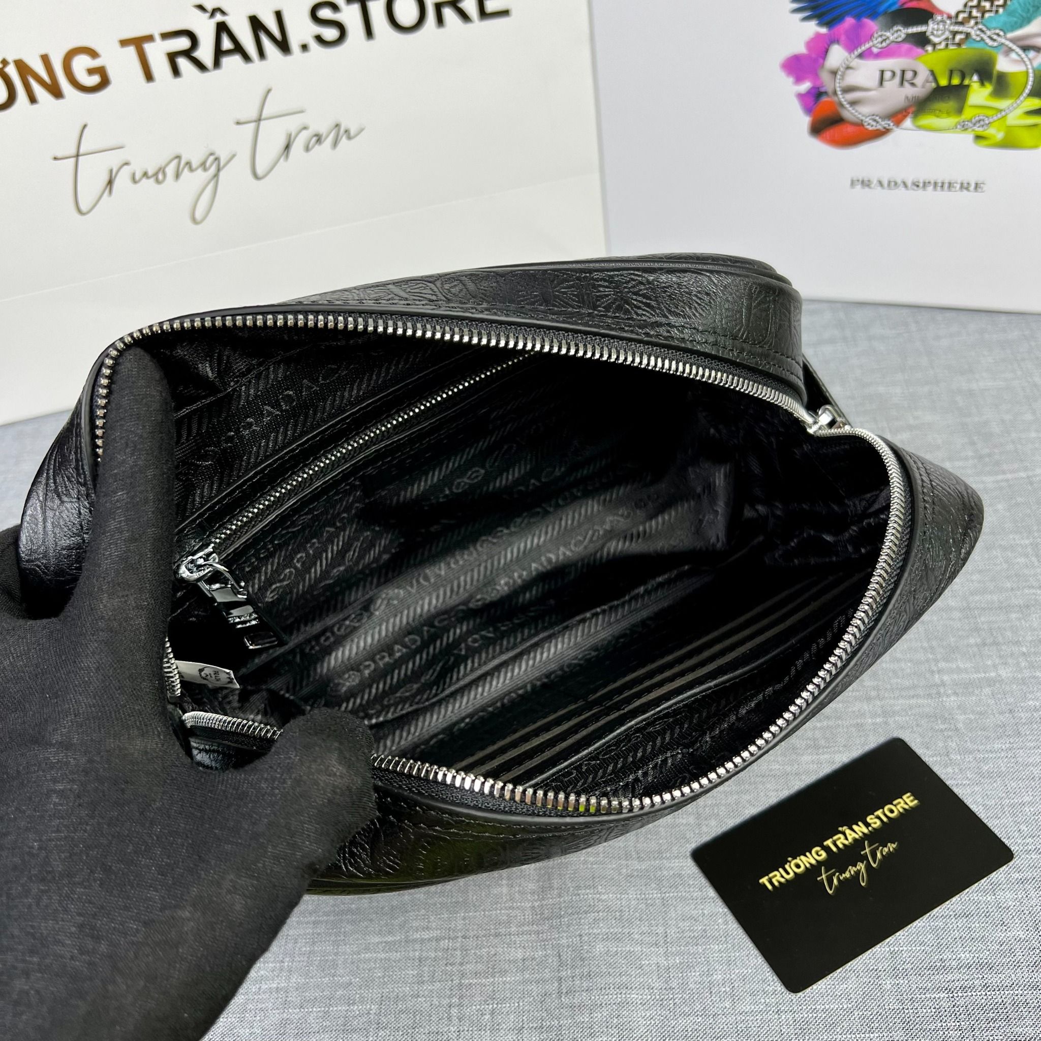 Clutch - Ví Khóa Số Prada - Nam - CLTT235