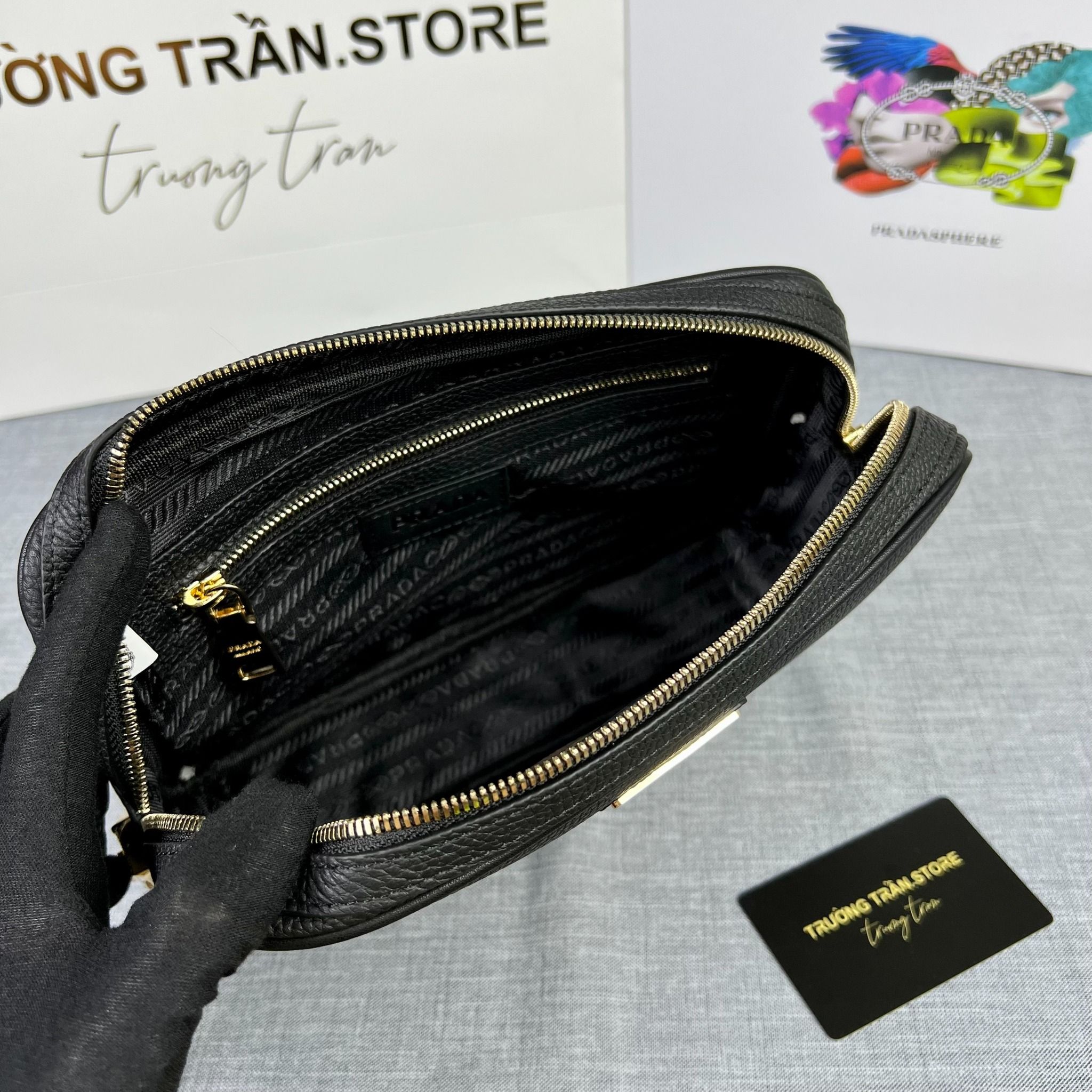 Clutch - Ví Khóa Số Prada - Nam - CLTT236