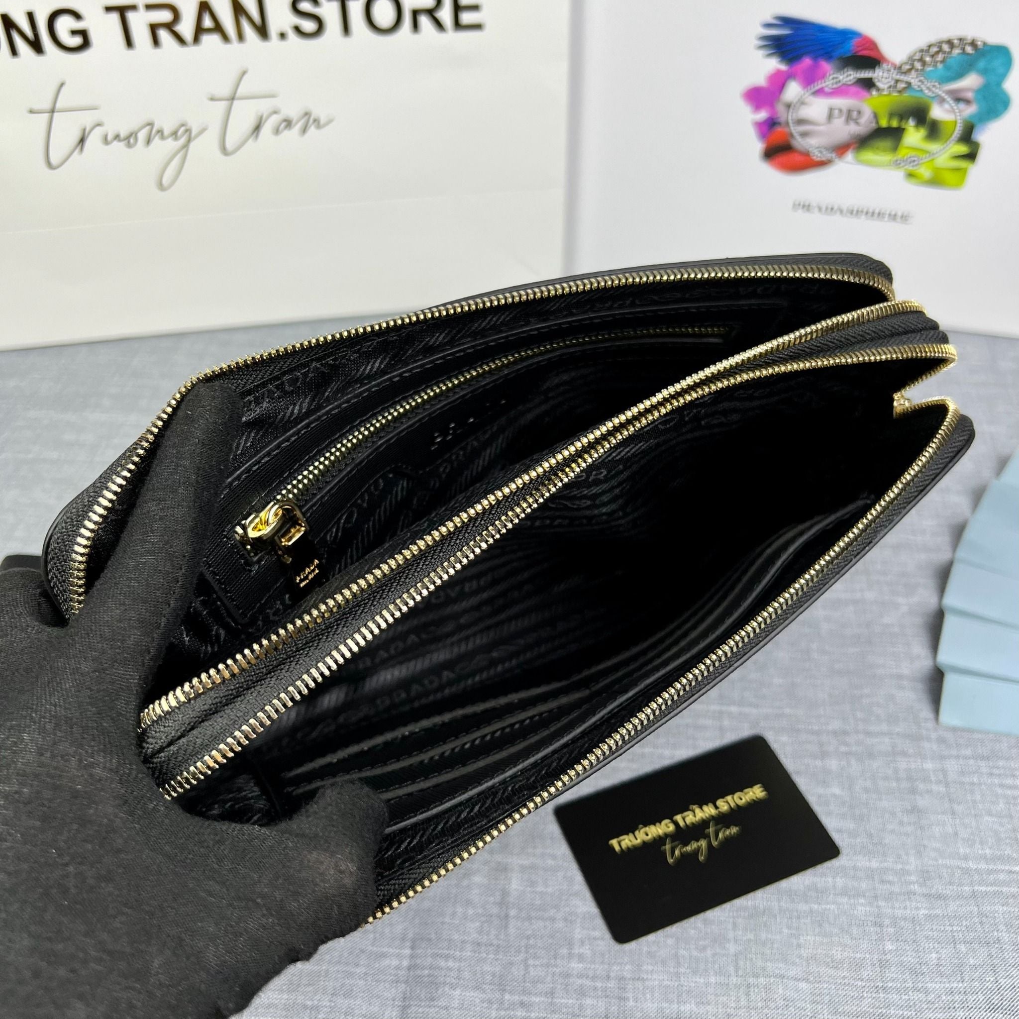Clutch - Ví Khóa Số Prada - Nam - CLTT263