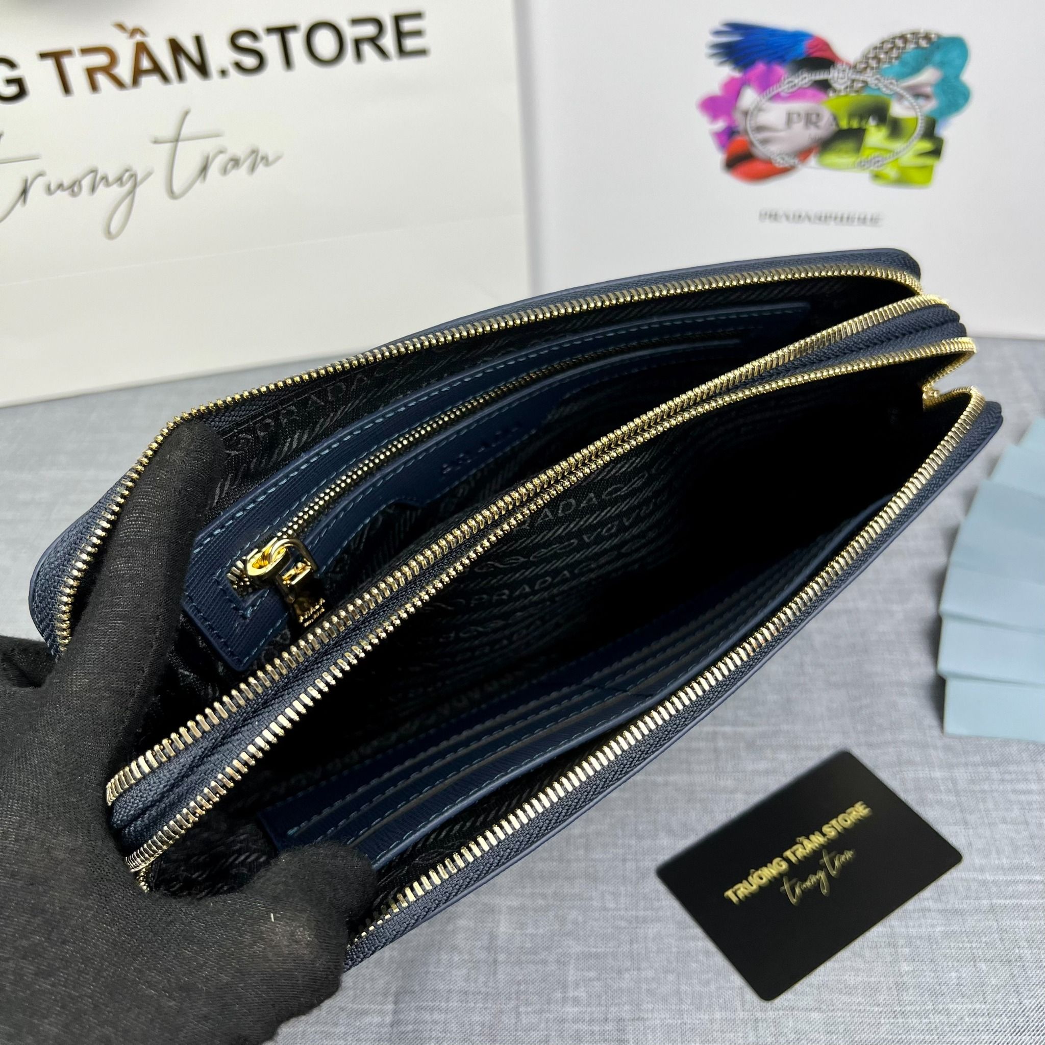 Clutch - Ví Khóa Số Prada - Nam - CLTT261