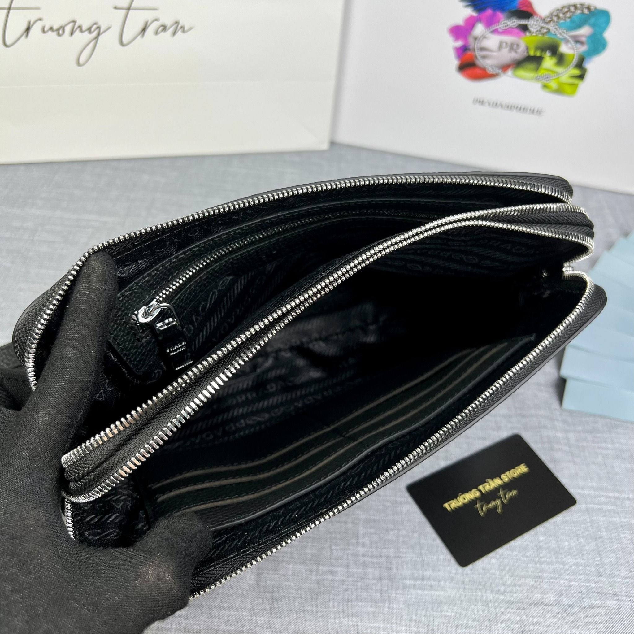 Clutch - Ví Khóa Số Prada - Nam - CLTT264