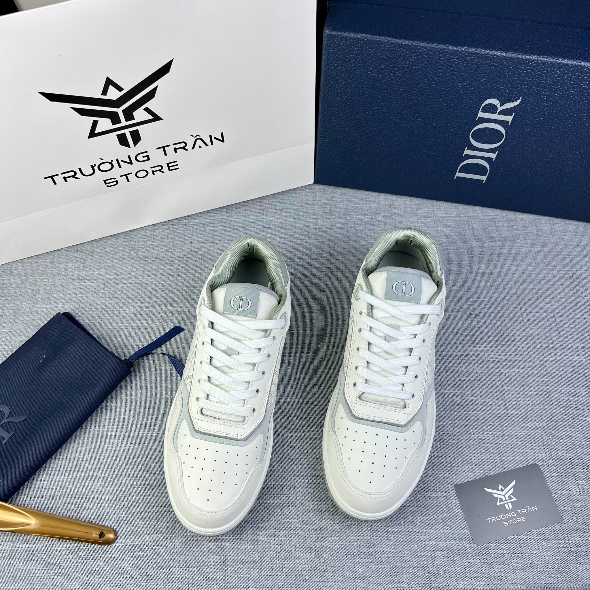 Giày sneaker Dior họa tiết vân xanh Like Auth on web fullbox bill thẻ phụ  kiện  TANYA