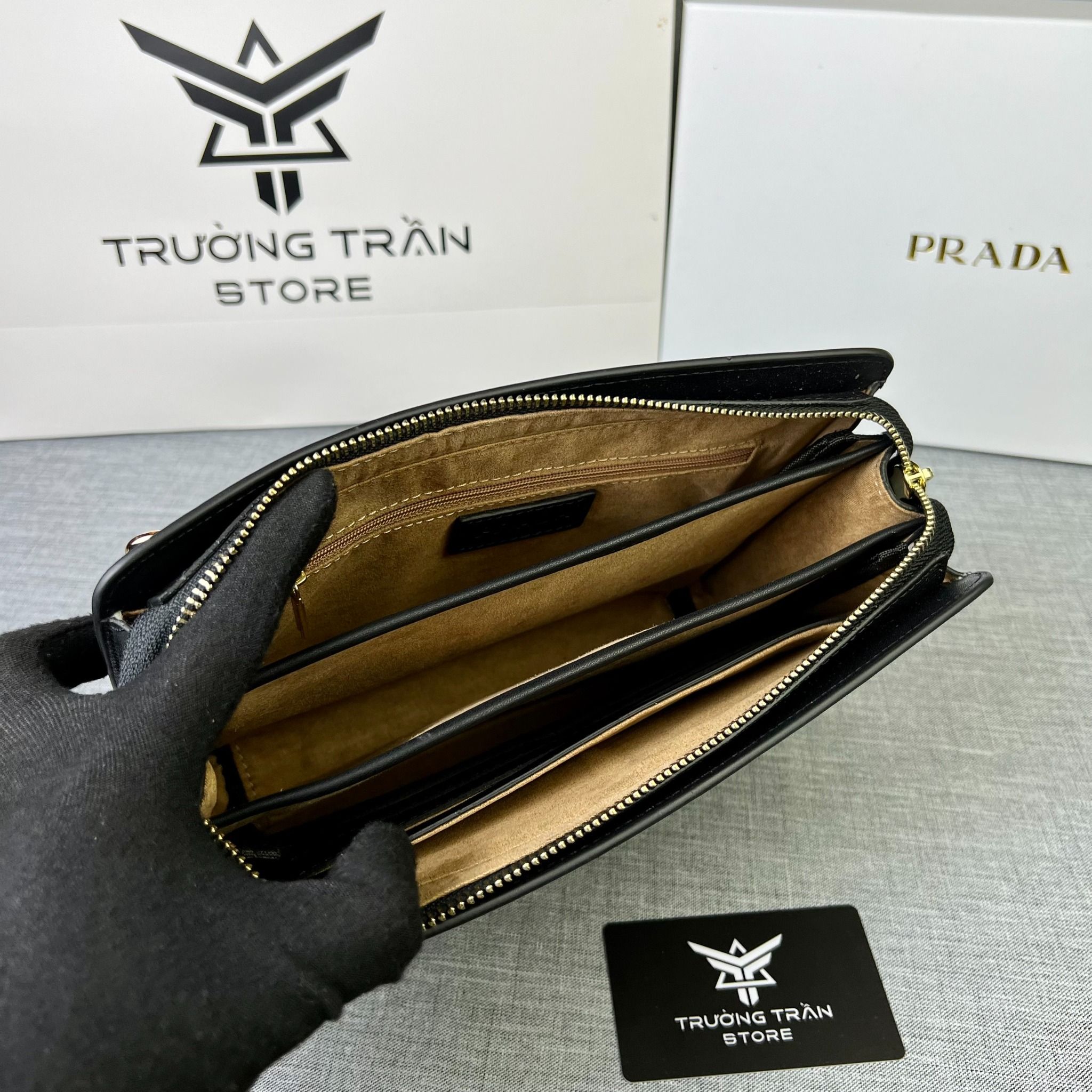 Clutch - Ví Khóa Số Prada - Nam - CLTT237